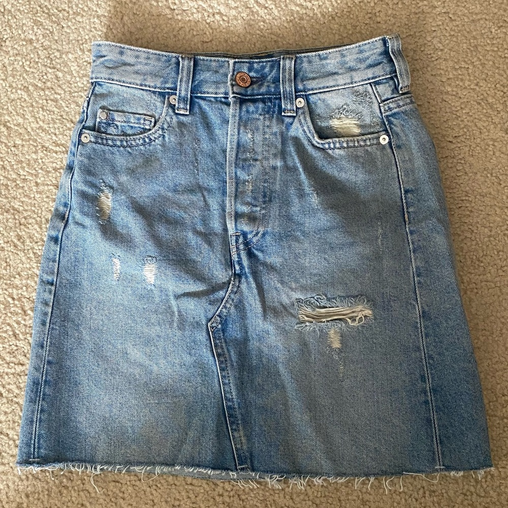 H&M Light Blue Jean Skirt Size 0